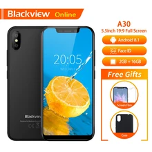 Blackview A30 5," смартфон ГБ 2 ГБ+ 16 Гб MTK6580A четырехъядерный 19:9 полный экран Android 8,1 Dual SIM Face ID мобильный телефон 3G