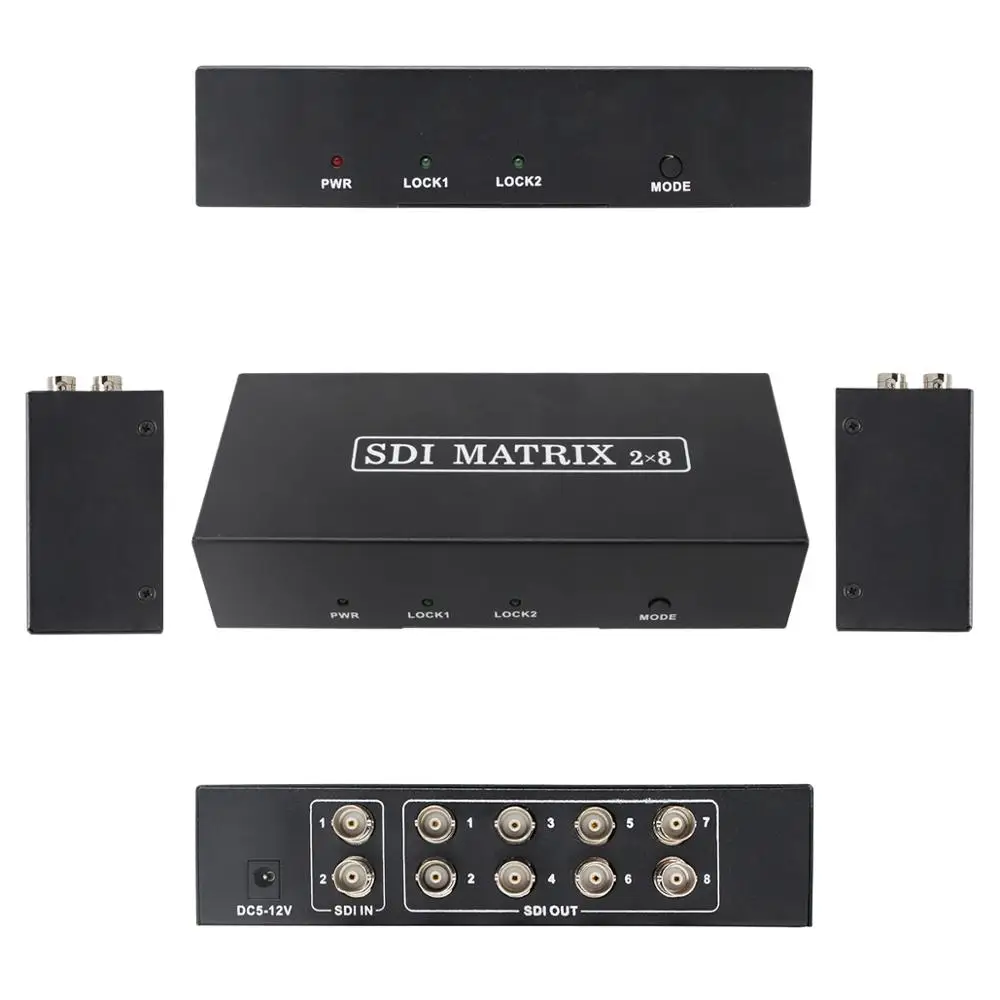 SDI Matrix 2x8 коммутатор SDI 2 до 8 конвертер для 3g hd sd для камеры CCTV видео