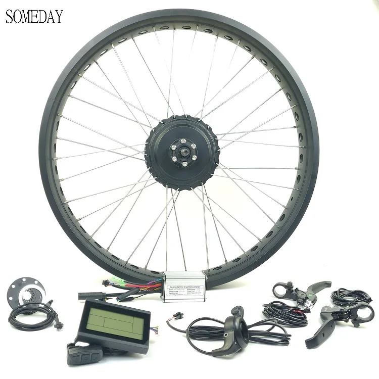 

SOMEDAY EBIKE fat tire front 20 26 inch gear hub motor 36V/48V 350W electric bicycle snow bike with LCD3 display