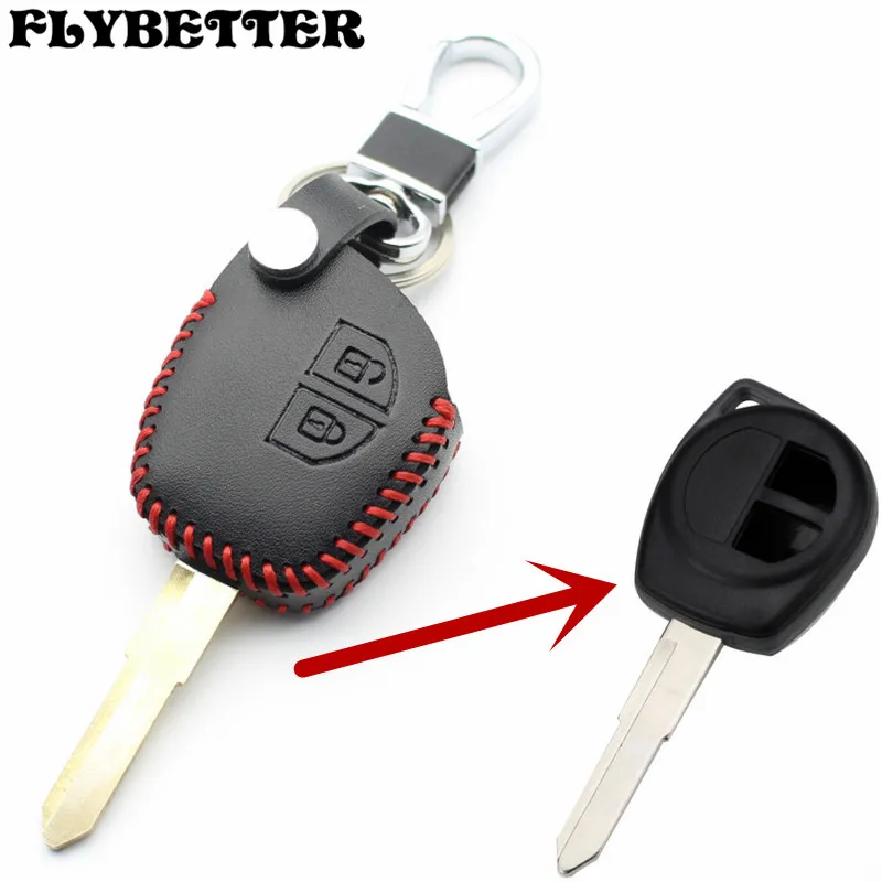 

XIEAILI Genuine Leather Remote Control 2Button Remote Key Case Cover For Suzuki Ignis/Alto/SX4/Swift S109
