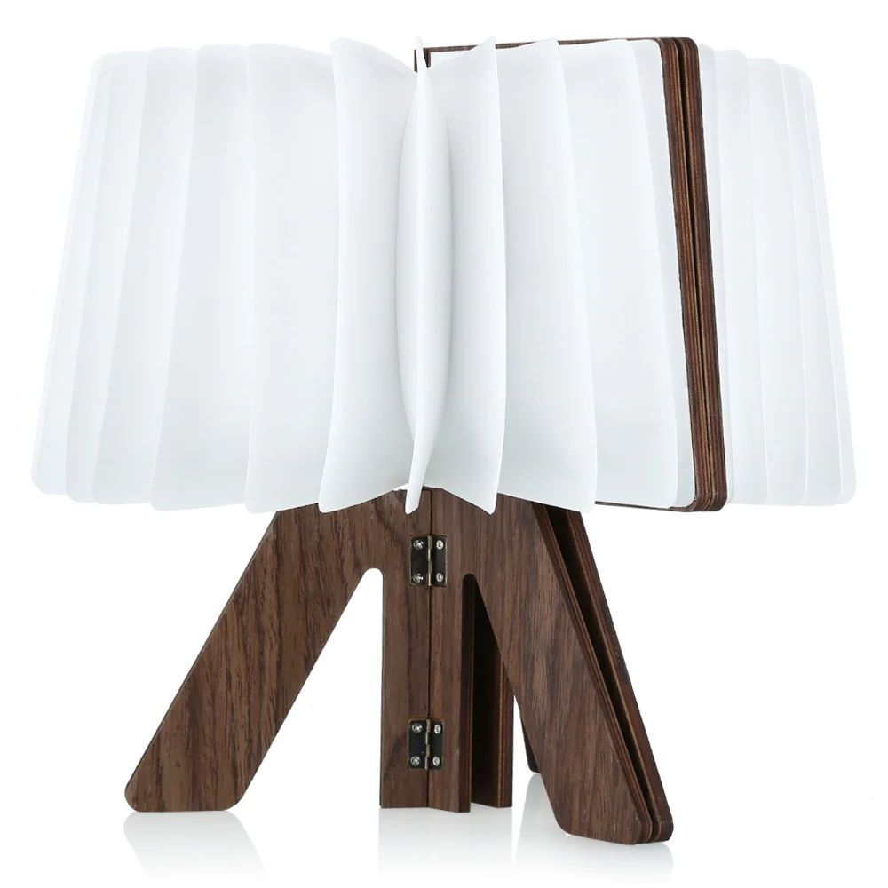

Original USB Rechargeable LED Wooden Folding Book R Shape Table Lamp Desk Night Light For Living Room Bedroom Decor 2018 Hot