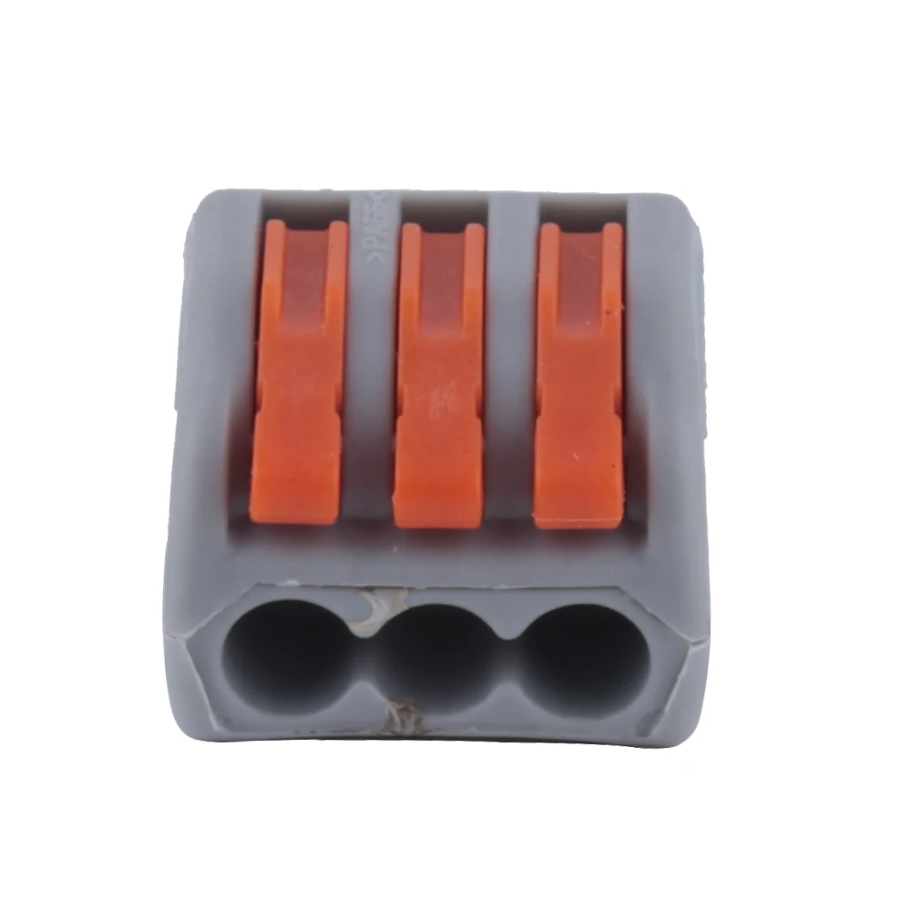 20pcs 3 Way Spring Lever Terminal Block Reusable Connectors Terminal Block Electric Cable Connector Wire Pack 