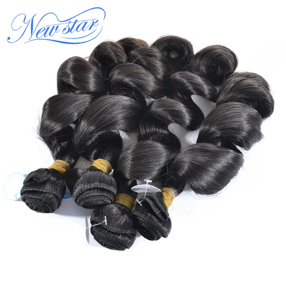 New Star Hair 4 Bundles Loose Wave Brazilian Virgin Human Hair Weaving Unprocessed Cuticle Aligned Raw Hair Weave Extension