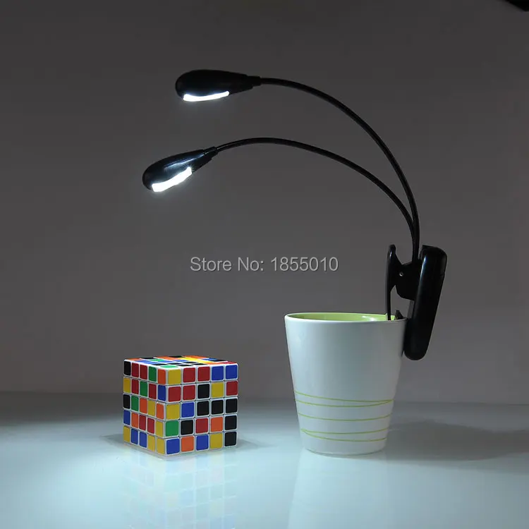  LED Reading Lamp Dual Arms 2 LEDs Flexible Book Sheet Music Stand Light Reading Light Student Dormi - 32731675551