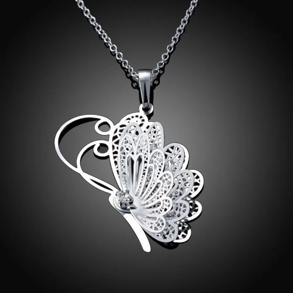 

Fashion Charms Fine Floating Charms For Jewelry Making Breloque Women Lovely Butterfly Pendant Chain Necklace Jewelry