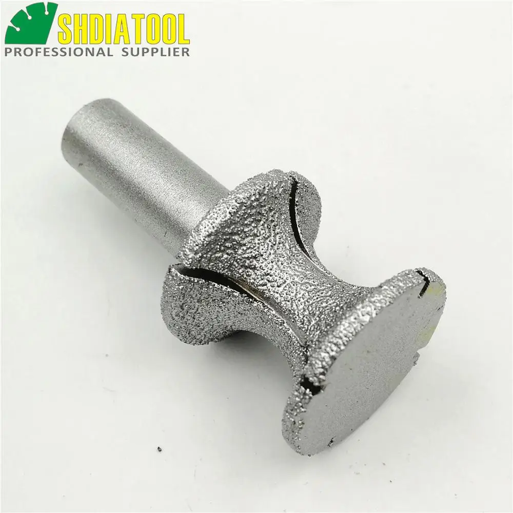 No.22 Small X type Vacuum Brazed diamond router bits with 1/2" shank for stone, Router cutter for granite & marble