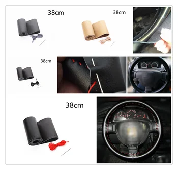 

Car steering wheel cover quality leather hand sewing 38 cm for Chevrolet Volt SS Chevelle FNR 1970 1967 Impala Chaparral