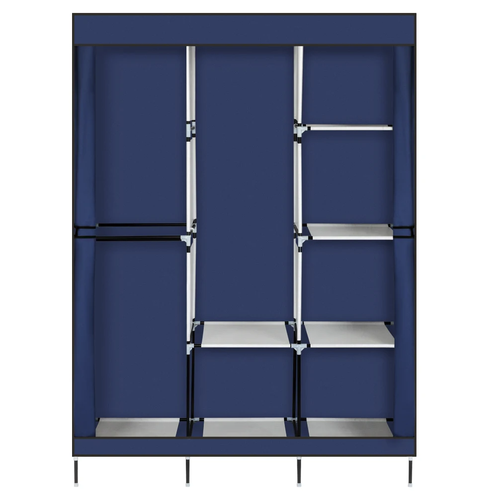 Синий цвет портативный шкаф для одежды стеллаж для хранения Органайзер с полкой большой емкости шкаф пылезащитный шкаф