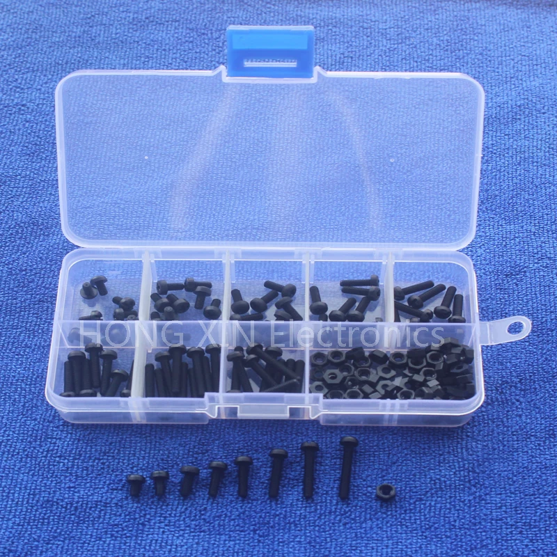 160Pcs Black Metric M3 8 Sizes Assortment Stand Off Nylon Screw Bolt Nuts Kit huismerk kopen in de aanbieding