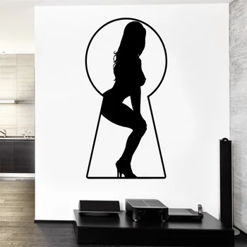 

Wall Decal Sexy Naked Nude Girl Woman Key Hole Vinyl Sticker