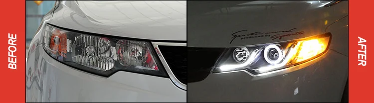 AKD автомобильный Стайлинг для Kia Forte фары 2010- Cerato светодиодный фонарь светодиодный DRL Биксеноновые линзы Высокий Низкий луч парковка