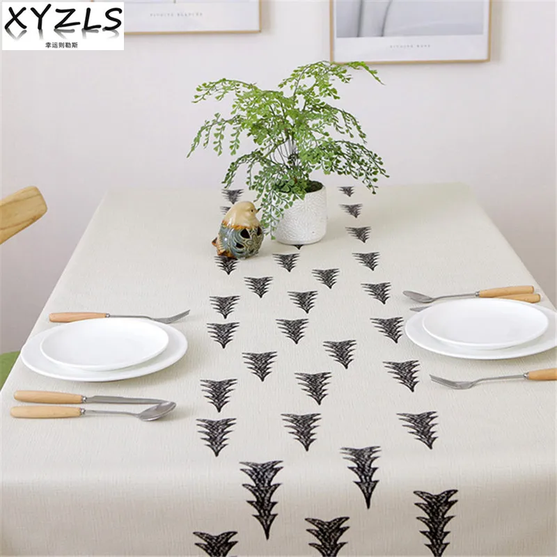 

XYZLS Modern Tree and Fish Non Wash PVC Tablecloth Waterproof Insulate Plastic Coffee Tea Table Pad Wedding Table Cloth