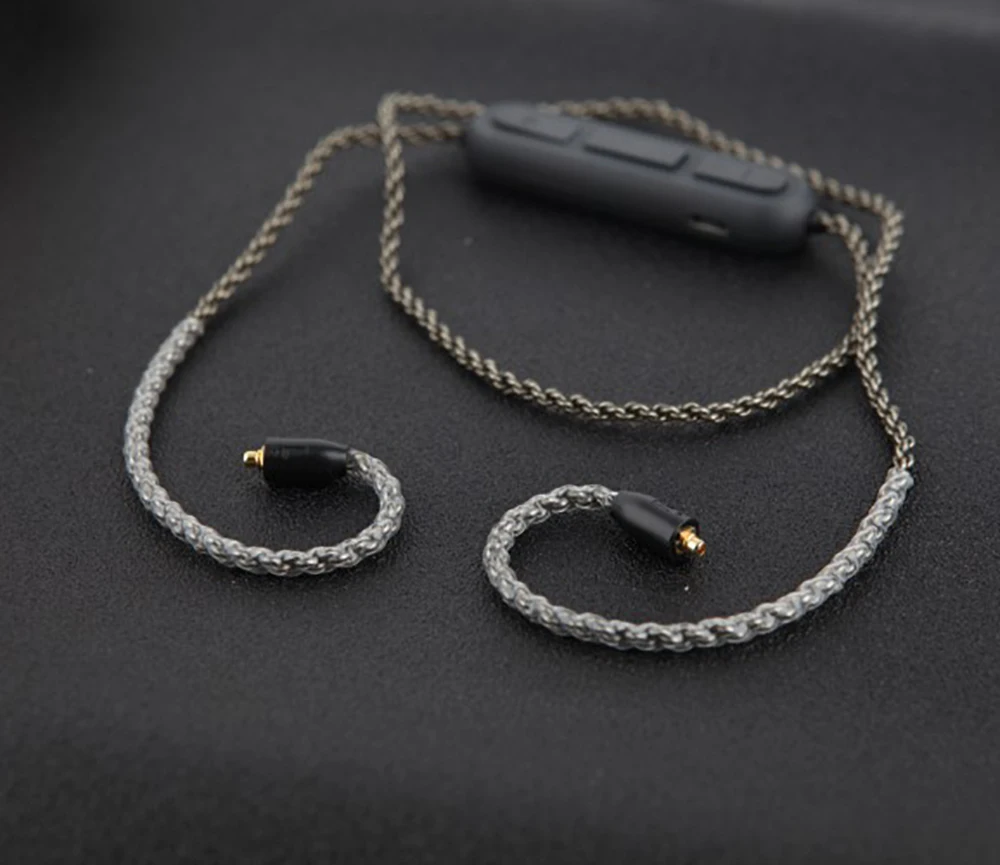 

MMCX Bluetooth Cable for Shure SE215 SE535 SE846 Single Crystal Copper Silver Plate Earphone Upgrade Cable Wire with Mic Volume