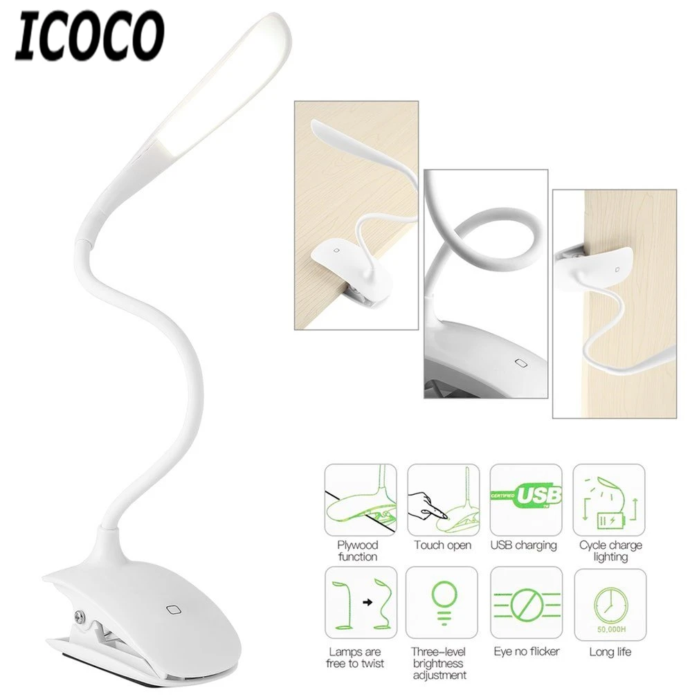 ICOCO 1 шт. USB Перезаряжаемый регулируемый светодиодный сенсорный выключатель