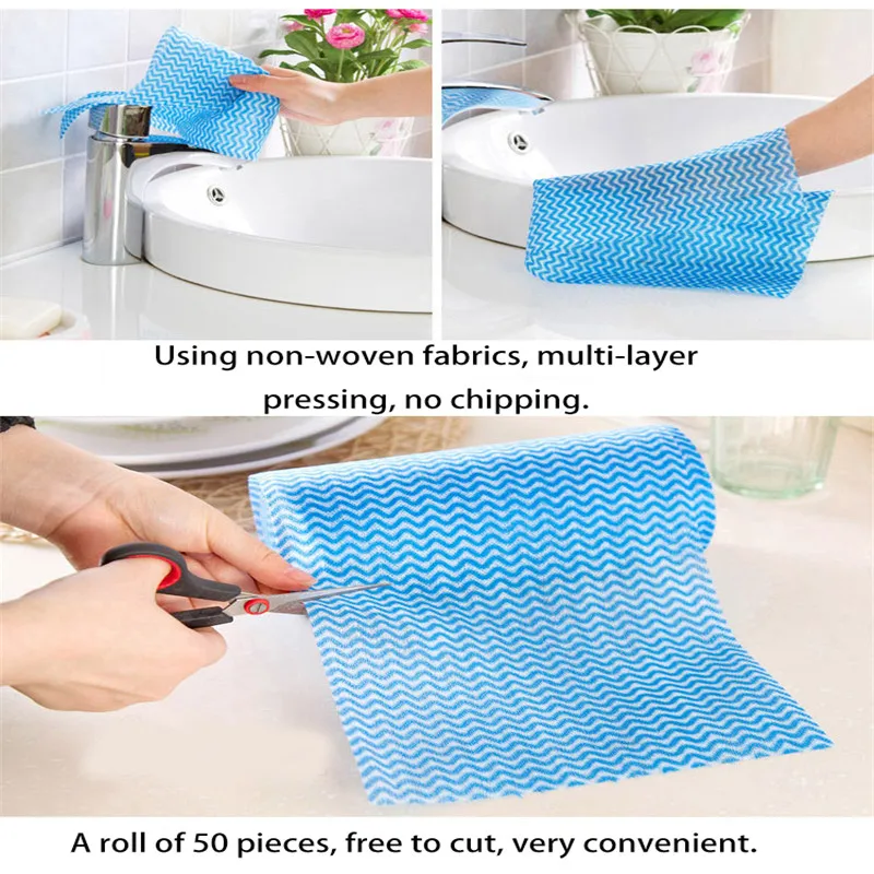 

1 Roll Eco-Friendly wash cloth Non Woven Duster Cloth Dish Cloth Break Point No Oil Rag Furniture items kitchen towels Cleaning