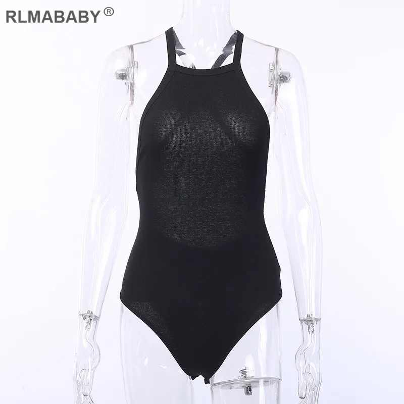 RLMABABY, черный, ребристый, открытая спина, летнее, сексуальное боди с круглым вырезом, без рукавов, облегающие детские комбинезоны, повседневные, пляжные, вечерние, женские боди
