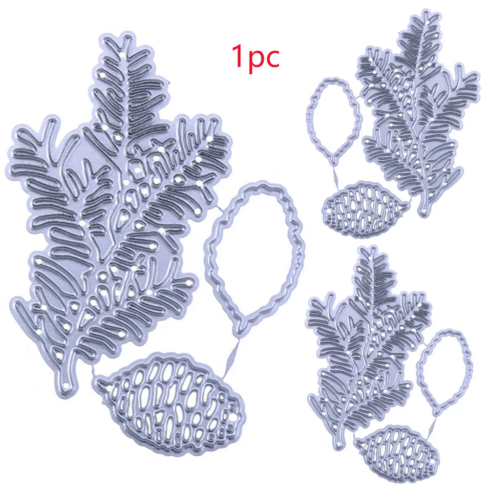 3 шт./компл. самодельная открытка режущие штампы милый Скрапбукинг трафарет тиснение фотоальбом сосновый конус Декоративный металл