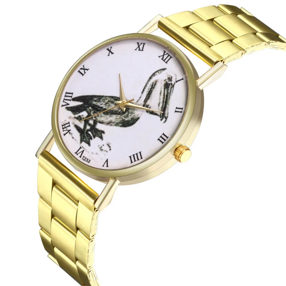 Vintage Ladies Round Steel Belt Watch Quartz Temperament Watch luxury