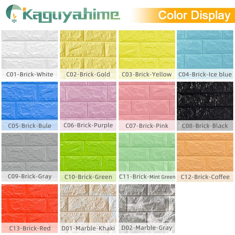 Kaguyahime 3D خلفيات DIY الرخام ملصقا ملصقات مقاومة للماء المنزل الجدار ورقات ديكور غرفة الاطفال 3D ذاتية اللصق خلفيات الطوب