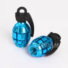Blue Motorcycle Tire Wheel Grenade Valve Cap For Arctic font b Harley b font Davidson Victory