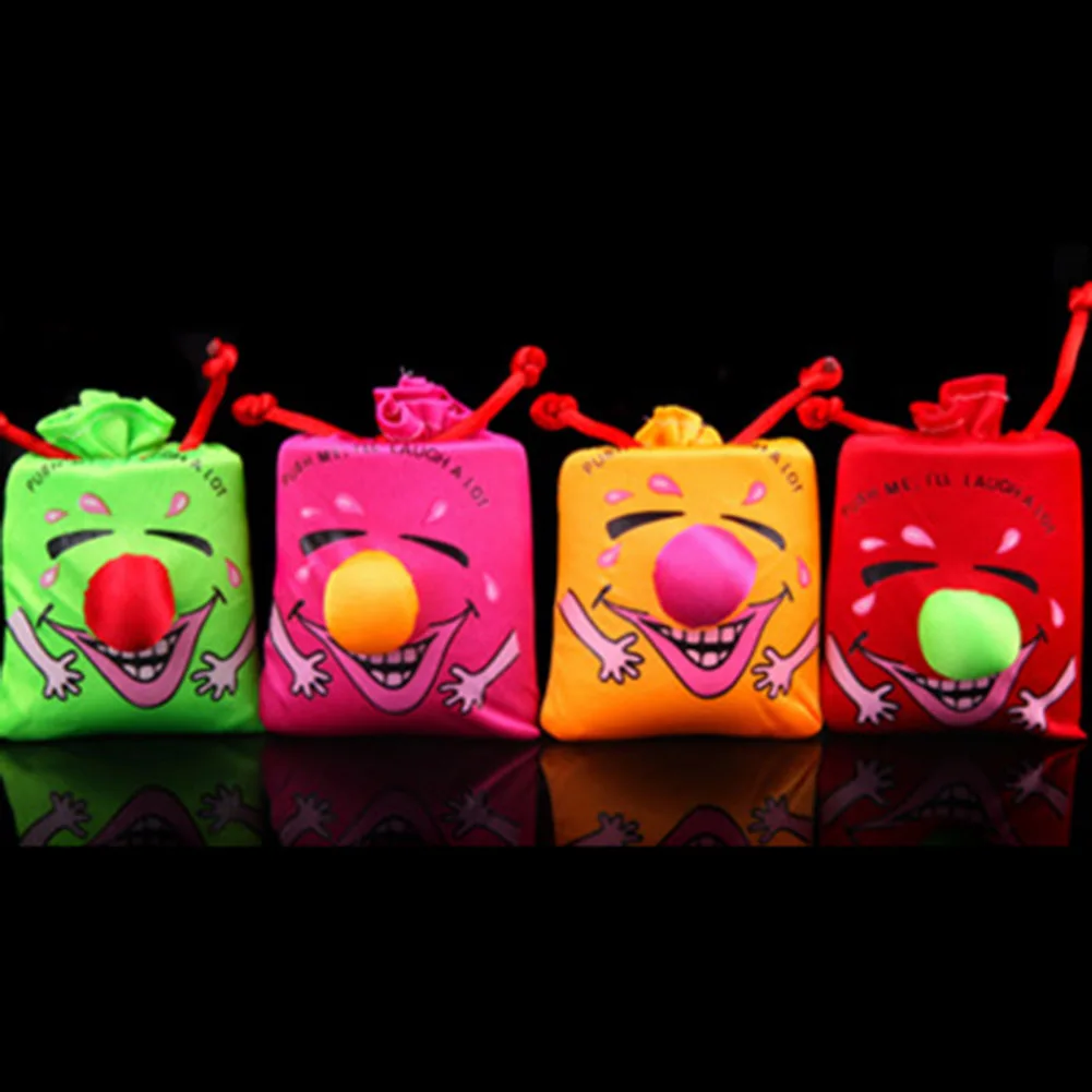 

10CM Kids Children's Gags Happy Toys Music Funny Laugh Bag Pinch Laughter Bags Festivals Celebrate Toys 1PC Color Random