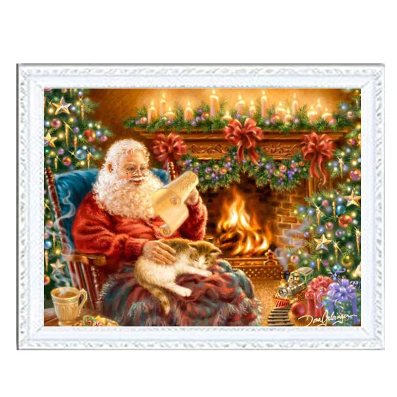 

Needlework resin square DIY 5D Diamond painting cross stitch kits full embroidery Merry Christmas santa jesus and deer cat tree