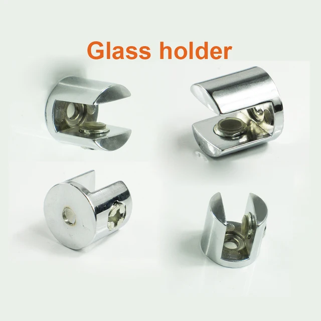 Best Price Wholesale 8 PCS Zinc Alloy Small Glass Shelf Clamp Strong