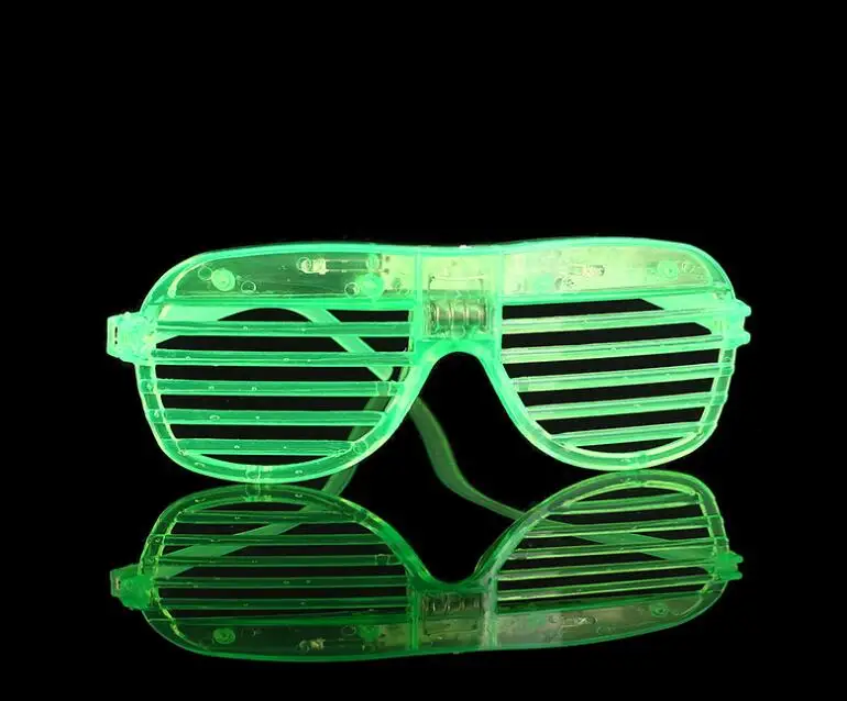 6 видов цветов! Модные очки со светодиодами, детские игрушки для игры в Экшн-игры, квадратные очки с ЭВА, чехол, подарки для детей - Цвет: green