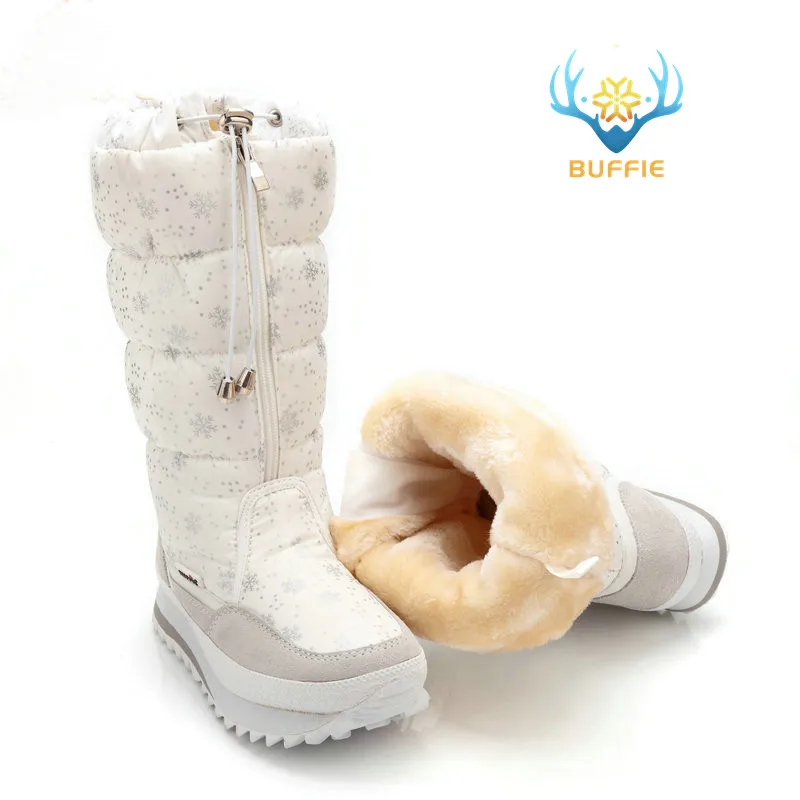 Buffie Women's Snow Boots four colour white black grey and navy winter