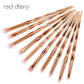 

10PCS Rose Gold Eyes Makeup Brushes Set Eye Shadow Eyebrow Liner Concealer Power Cosmetic Beauty Brush maquiagem Tool Kit