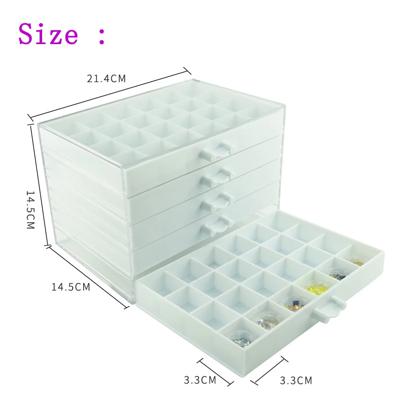 120 Grids Nail Decoration Sequence Organize Box Drawer Cosmetic Organizer Jewelry Storage Acrylic case Trending Products 2019