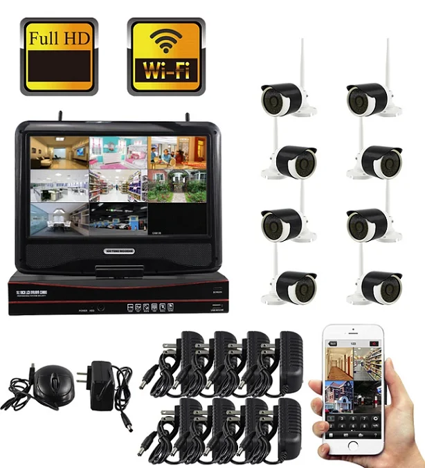 SmartYIBA 1.3MP система наблюдения камера Wifi система безопасности беспроводная с монитором CCTV комплект 1 T/2 T Видеонаблюдение IP - Цвет: 10NVR8006