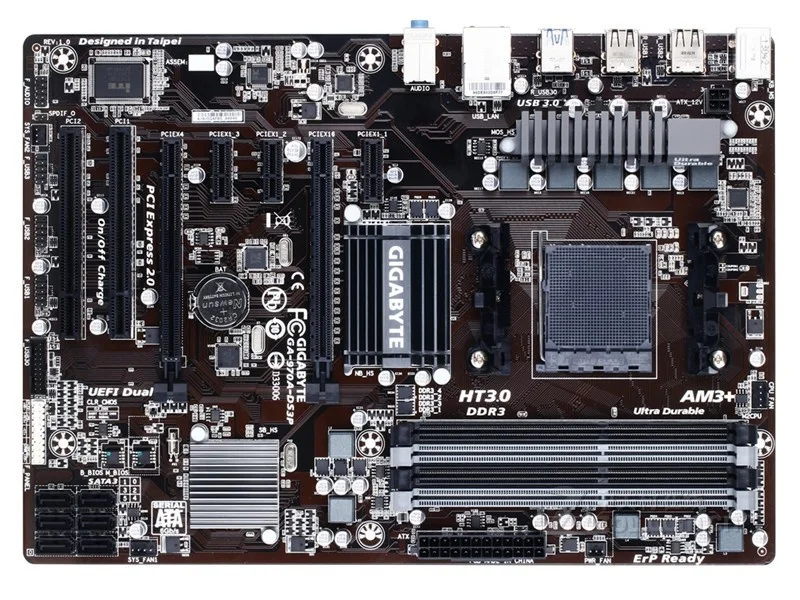 Placa-mãe de Mesa Am3 + Ddr3 Usado Gigabyte Original Placa-mãe Soquete Am3 - 970a-ds3p Placas 32 gb 970 Ga-970a-ds3p - Imagem 3