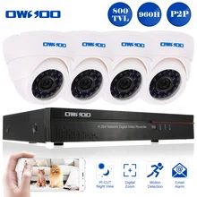 Owsoo полный 960 h/d1 4ch DVR 800TVL безопасности Камера Системы 4ch dvr комплект P2P сетевой видеорегистратор Регистраторы 4 шт. PNP инфракрасного ИК DOOM Камера