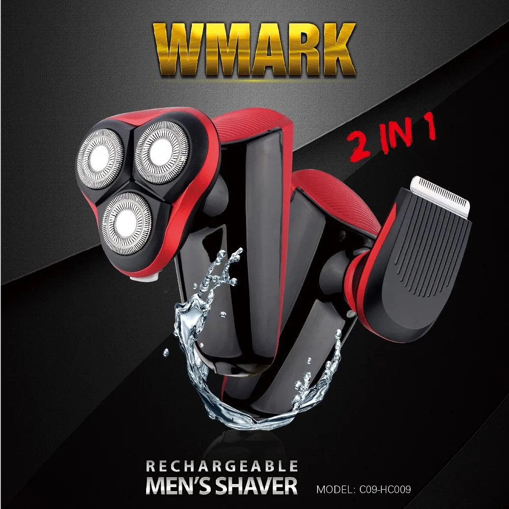 Wmark электробритва лысая головка полировальная машинка для стрижки волос женская машинка для удаления волос перезаряжаемая бритва с USB 3 лезвия бритвы моющиеся