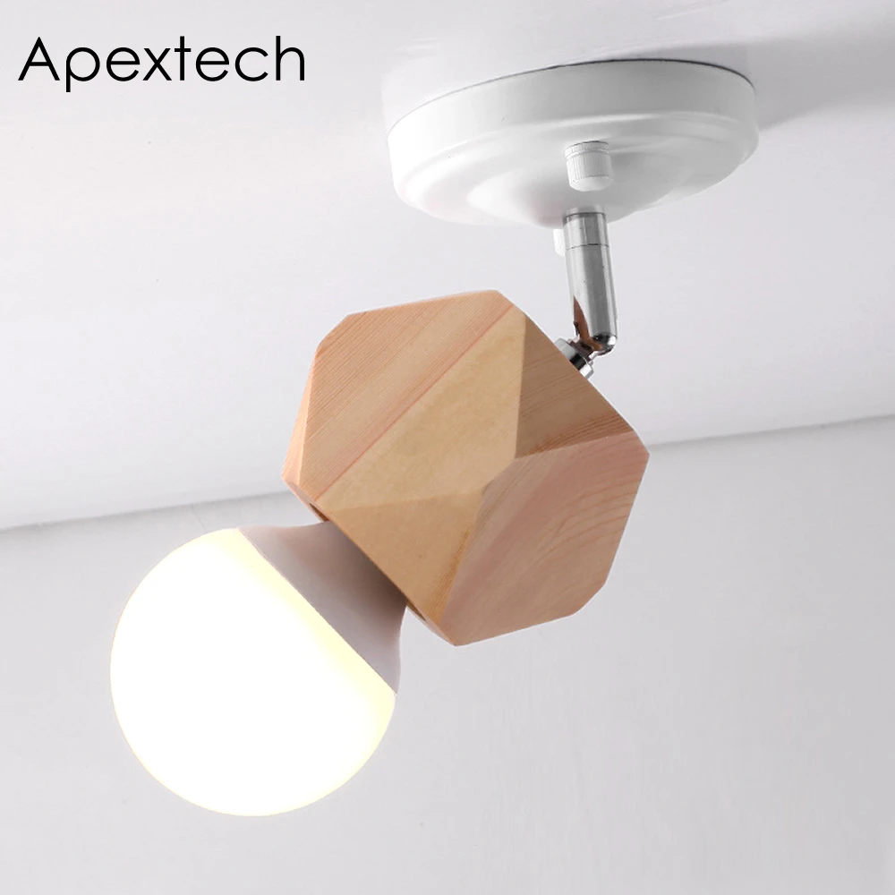 Apextech современная деревянная настенная лампа E27 розетка в скандинавском стиле для