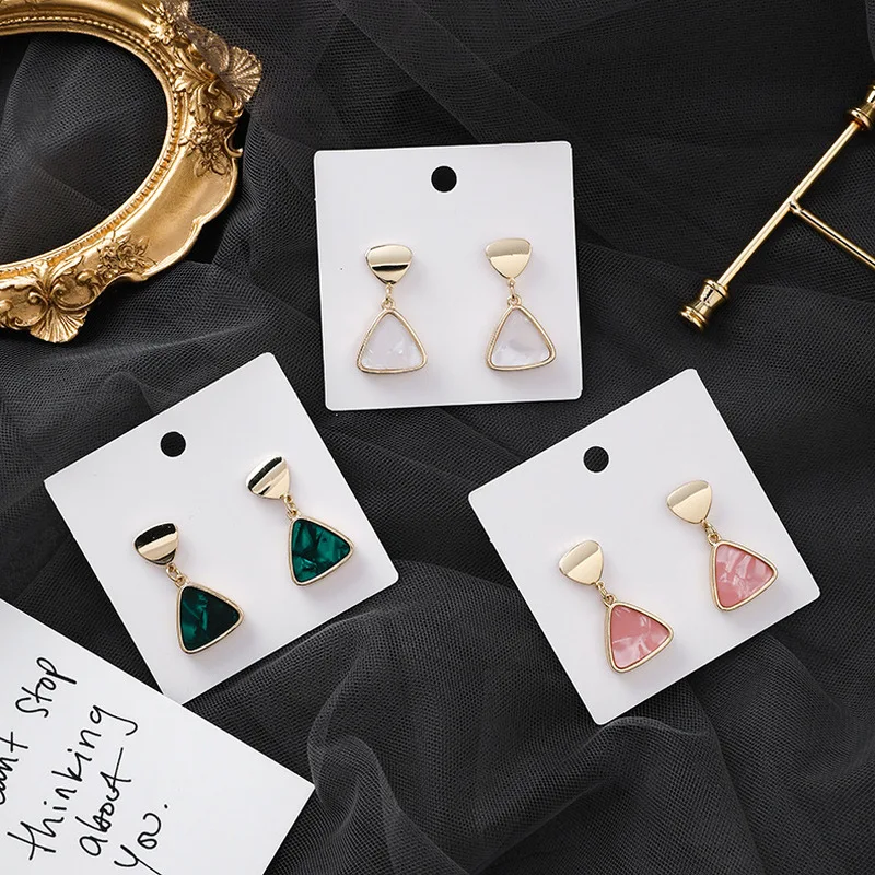 

2019 New Silver Needle Frosty Style Sector Crystal Shell Metal Sequin Simple Drop Earrings for Women Girl Accessories Jewelry