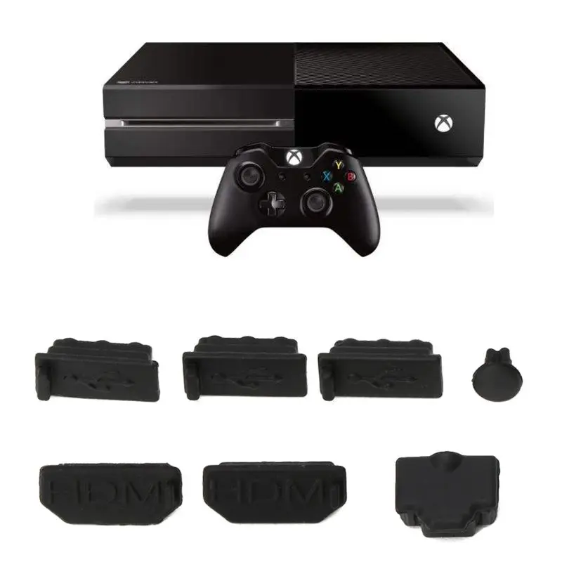 

7Pcs HDMI Dust Plug Silicone Dust Proof Cover Stopper Dustproof Case Kits for Xbox One X Gaming Console