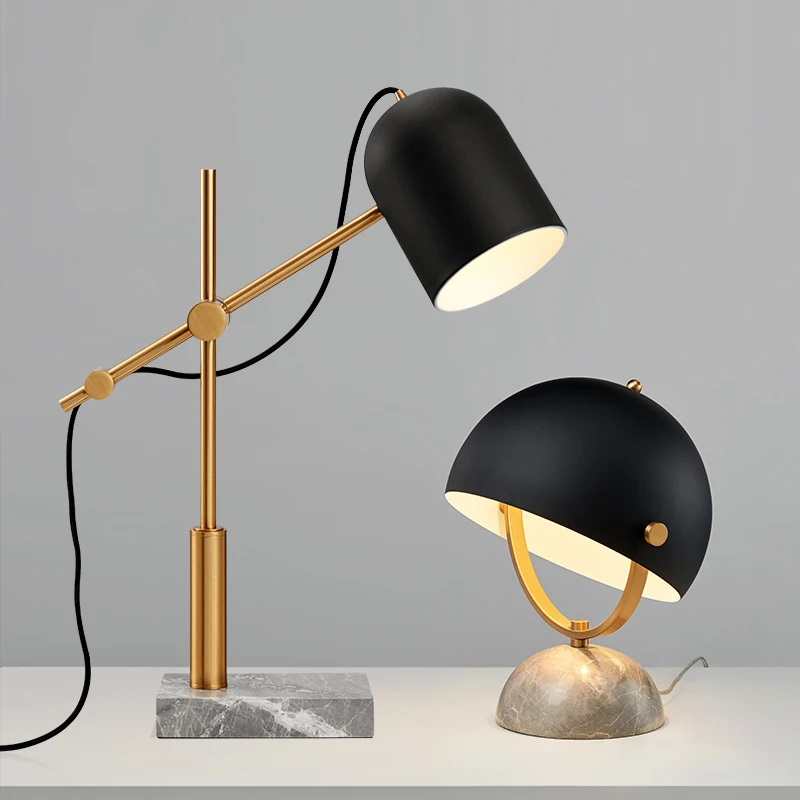 

Modern creative desk lamp mushroom lampshade reading room livingroom bedroom desk lamp Marble study decorative led table lamps