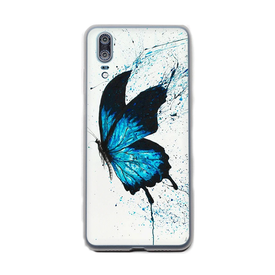 Чехол Gerleek Blue Butterfly для Huawei Honor 6A 6C 7A Pro 7C 7X8X9 10 Lite Note 8C Play Cover Shell|Чехлы-накладки| |