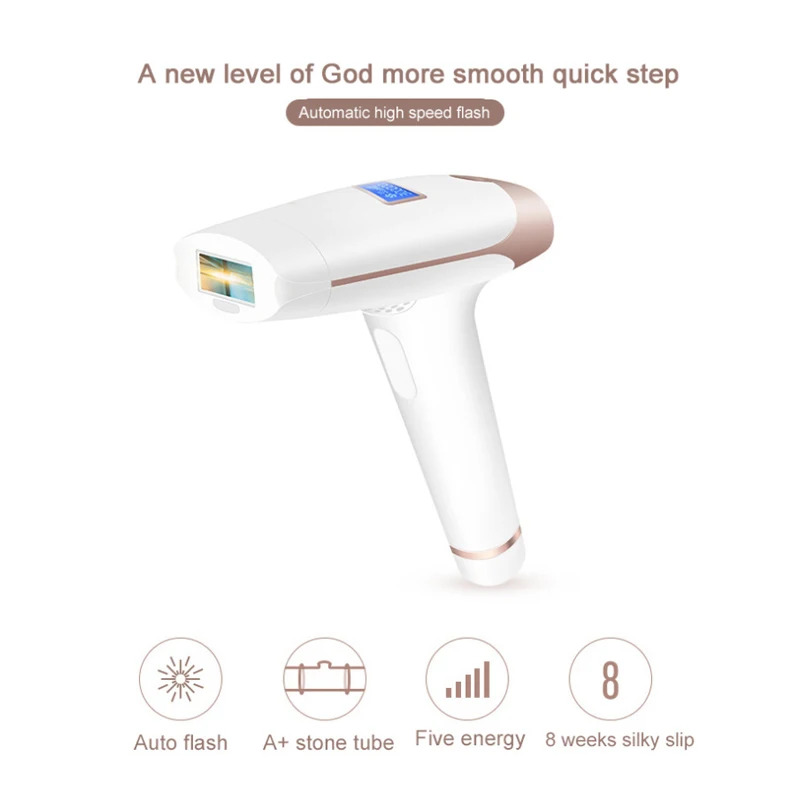 

2in1 IPL Laser Hair Removal LCD Display Permanent Bikini Body Armpit Face Rechargeable Depilador No Washing With Handle.