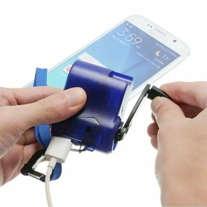 

Mini Hand Crank Power Charger Outdoor Portable Hand Crank Dynamo Wind Up Mobile Phone Travel Emergency USB Charger BT