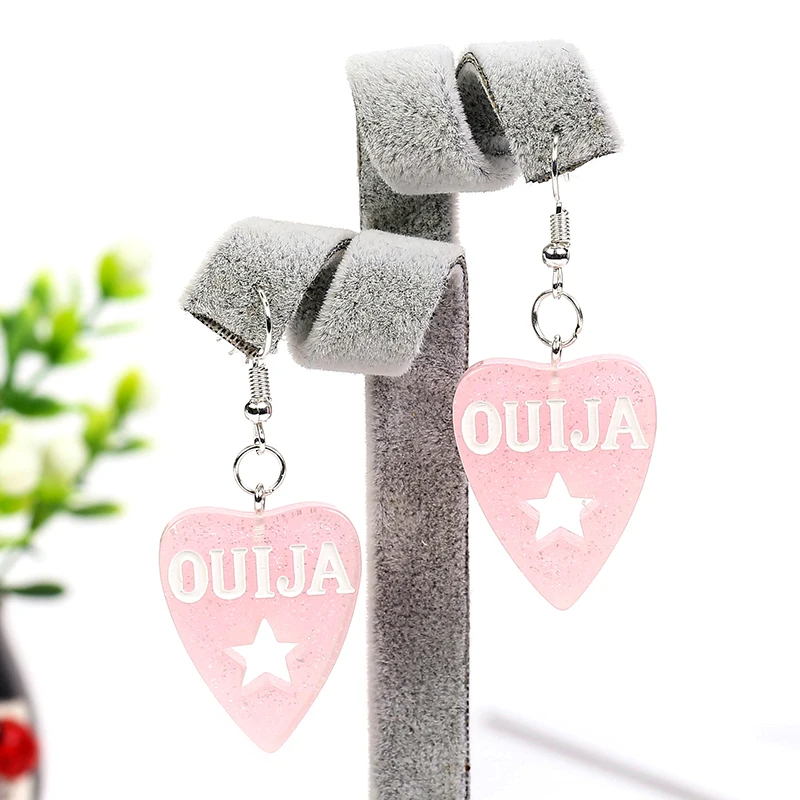 1 пара, модные серьги в форме сердца с подвеской OUIJA, полимерная серьга для подарка на день рождения, ювелирные изделия для девочек-подростков