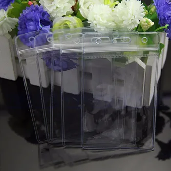 

5 x Clear Convenient Transparent PVC Badge Work Exhibition ID Name Waterproof Card Holders Trunk No Zipper Casual Solid Holders