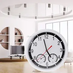 10 "Бесшумные современные настенные часы с термометром и влажностью гостиная Дом Офис Кухня инструмент AUG_22 Прямая поставка