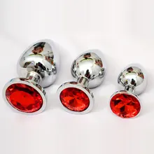 1pcs Small Stainless Steel Metal Anal Plug Booty Beads Stainless Steel+Crystal Jewelry Sex Toy Adult Product Butt Plug For Women