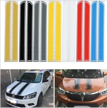 

Universal 130*24cm Car Auto Hood Anti-scratch Stickers Engine Cover Car Styling Reflective Decal Stripe Pasted Thicker Version
