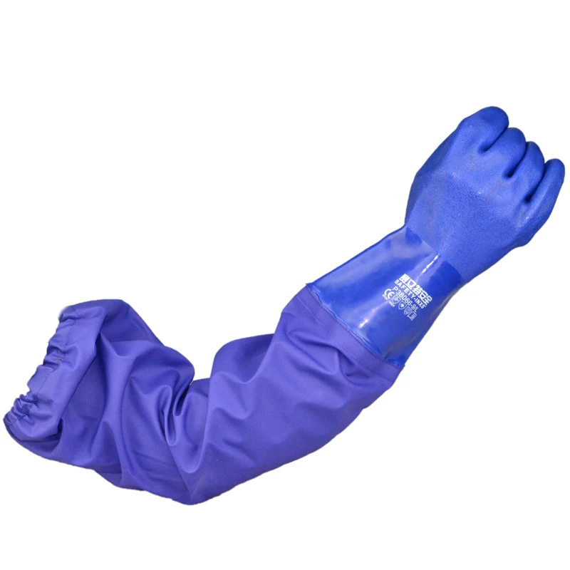 SAFETY-INXS 66 см кислотостойкие и щелочные перчатки ПВХ маслостойкие водонепроницаемые защитные перчатки с химической защитой