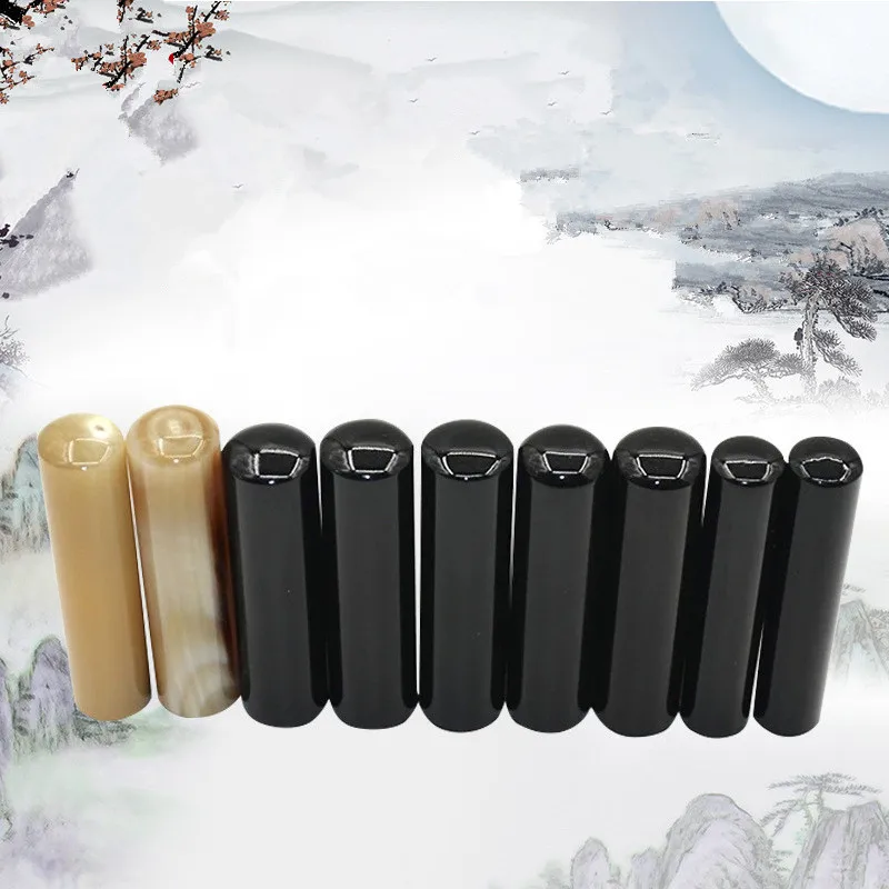 

5pcs/lot Wholesale export Japan round chapter black buffalo horn stamps horn stamps chapter