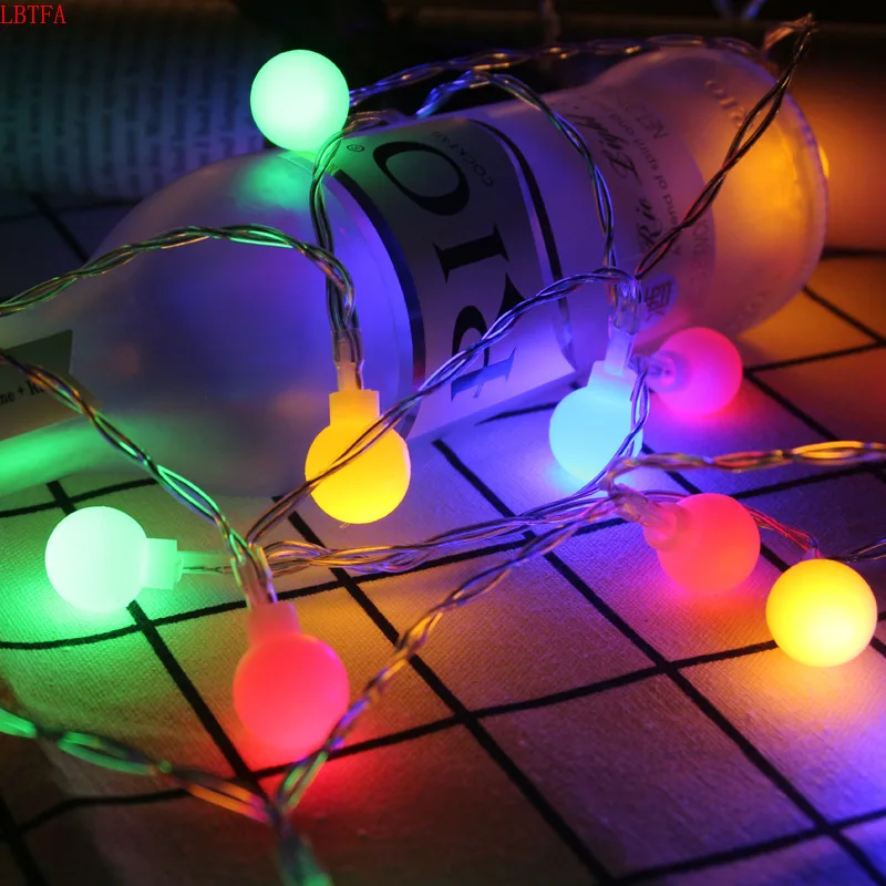 Теплый шариковый светильник Navidad, 1 м, украшения для рождественской елки, новогоднее, Рождественское украшение, Декоративный Рождественский натальный светодиодный шар